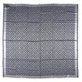Silk Wool Monogram Denim Shawl Blue