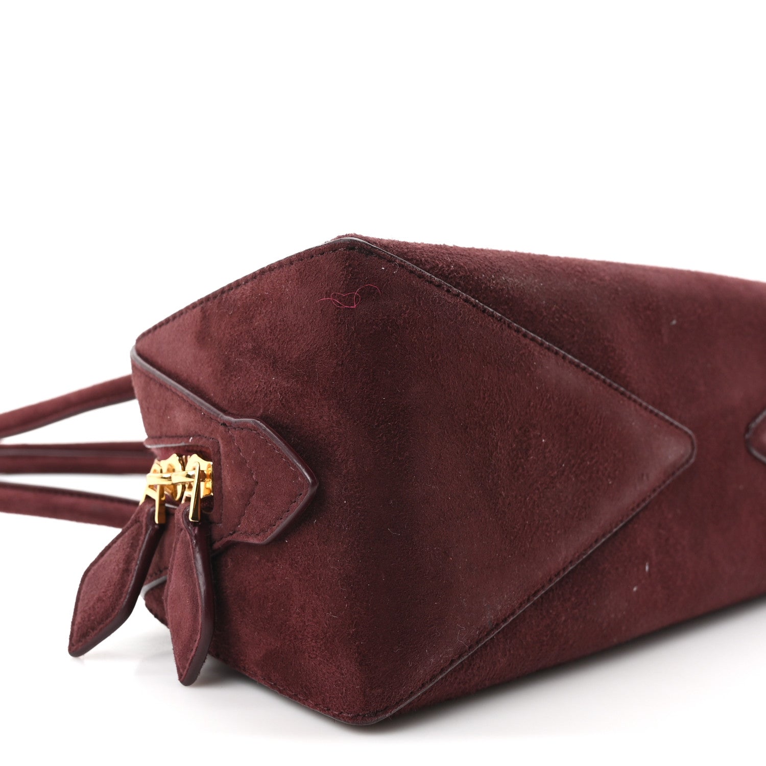 Suede Goatskin Medium Le Teckel Bag Rouge Grenat