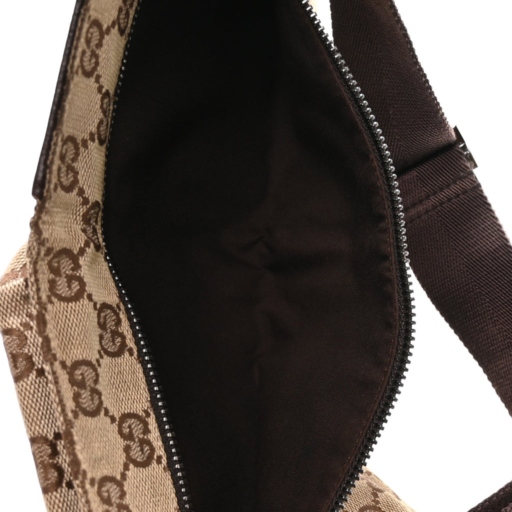 GG Monogram Double Pocket Belt Bag Dark Brown