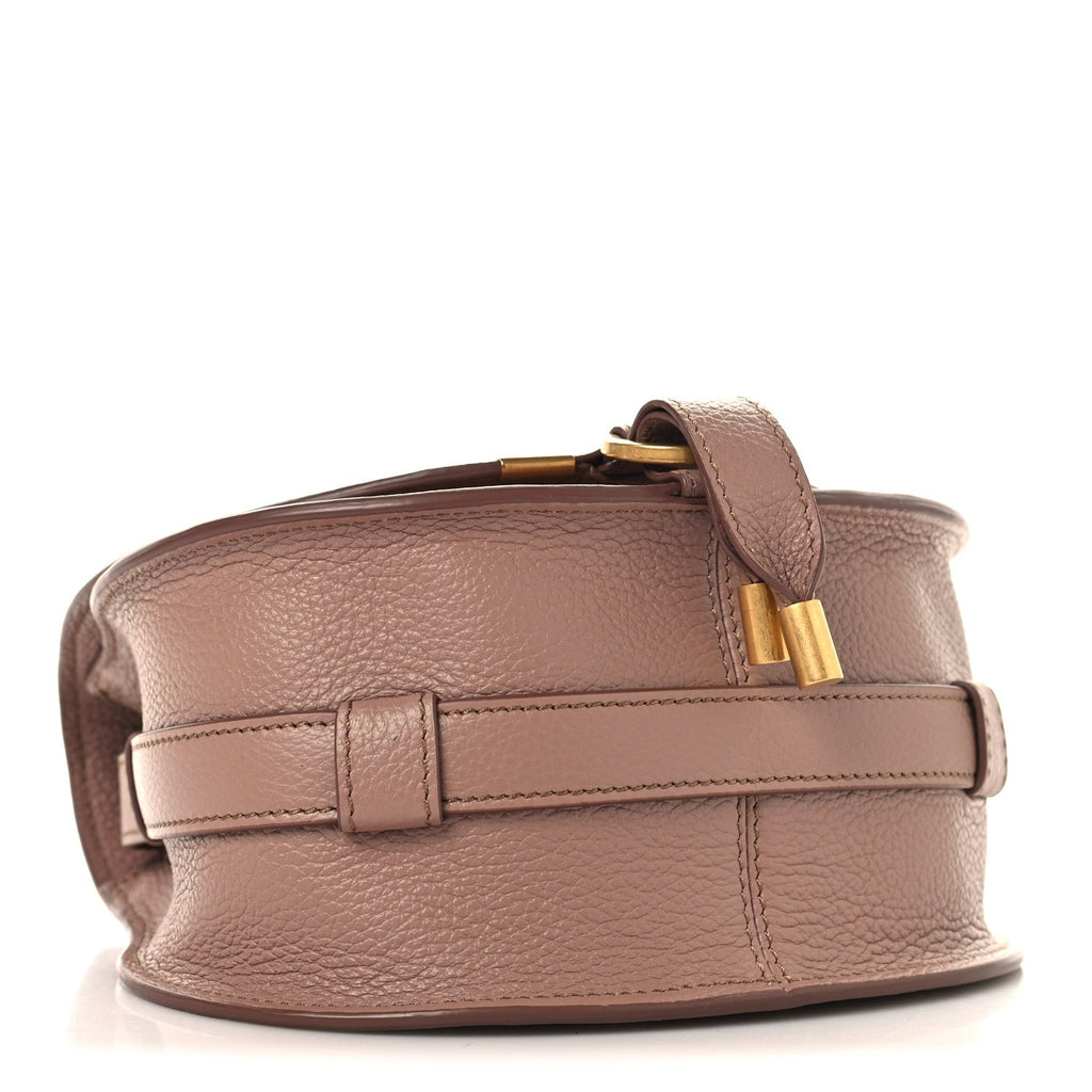 Grained Calfskin Small Marcie Saddle Bag Woodrose