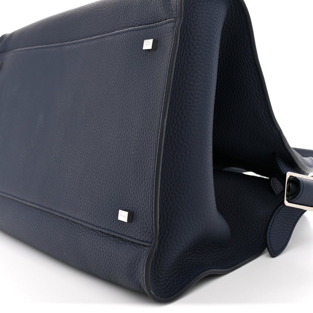 Matte Grained Calfskin Soft Margaux 15 Indigo