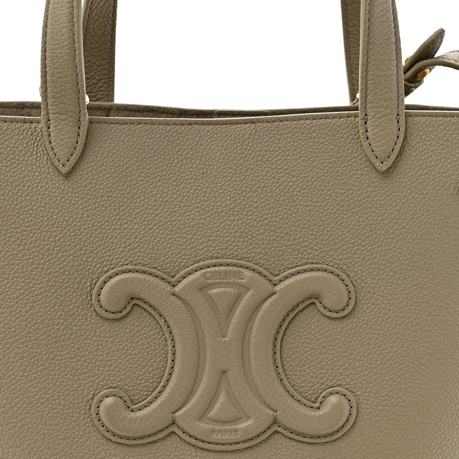 Grained Calfskin Triomphe Mini Cabas Anais Modern Taupe
