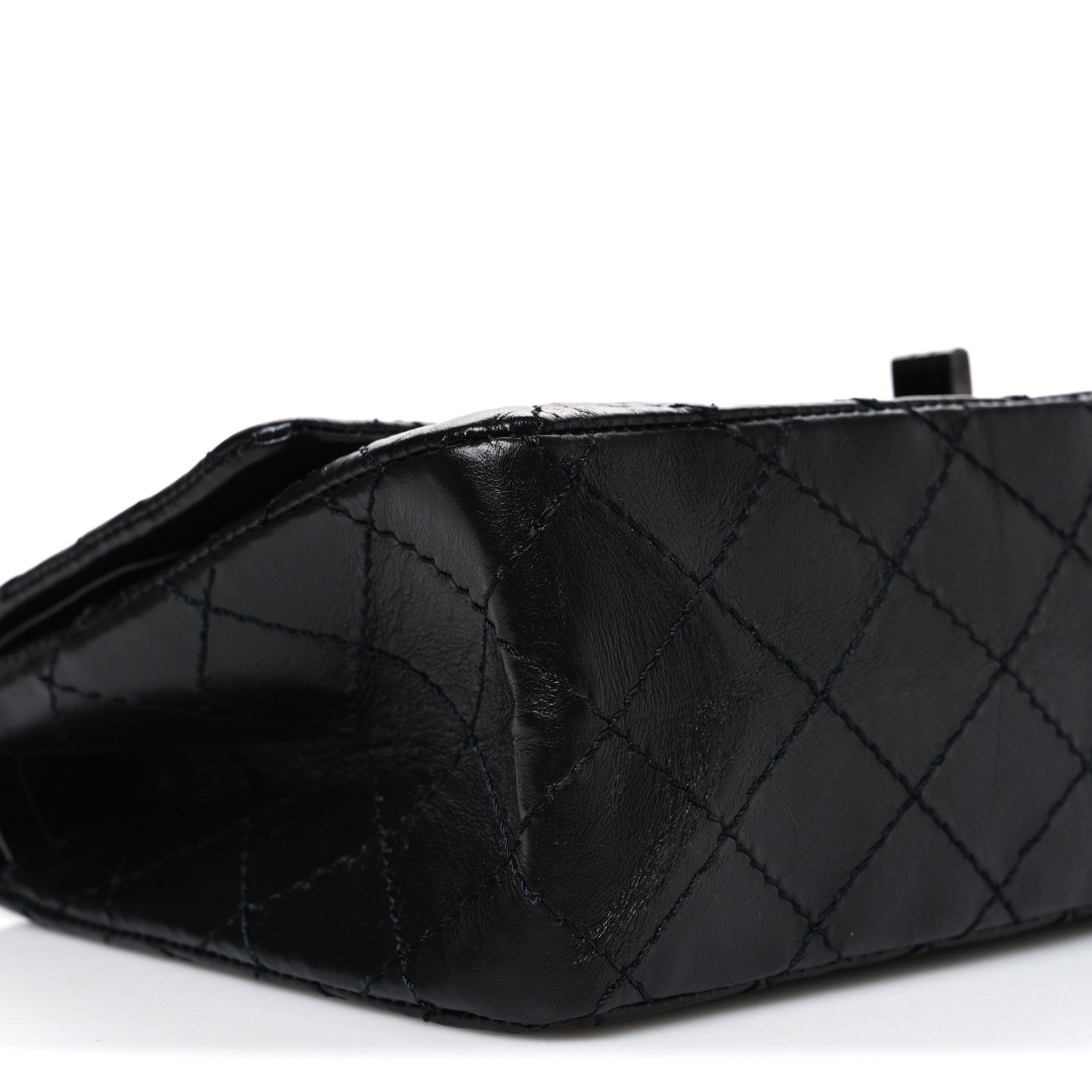 Aged Calfskin Quilted 2.55 Reissue 225 Flap  So Black