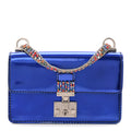 Metallic Patent Crystal Dioraddict Flap Bag Blue
