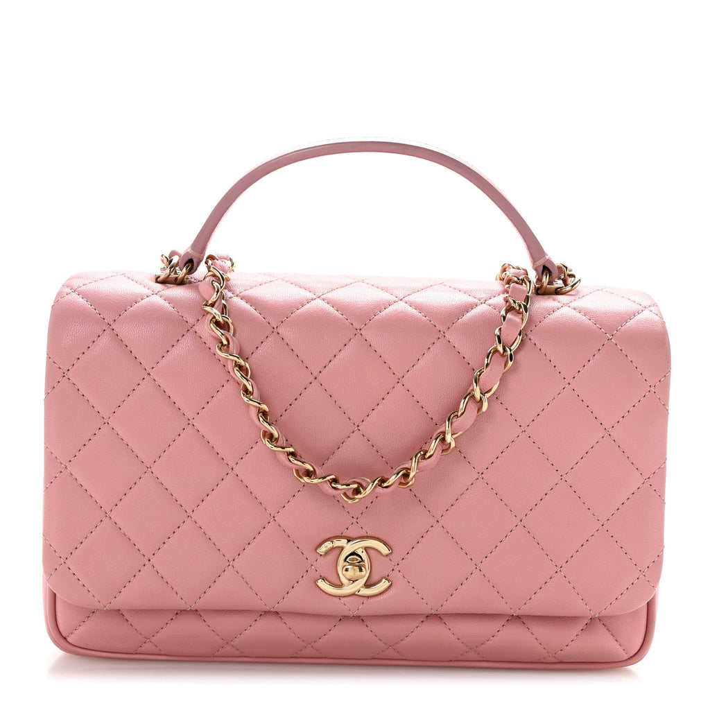 Lambskin Quilted Small Citizen Chic Flap Pink