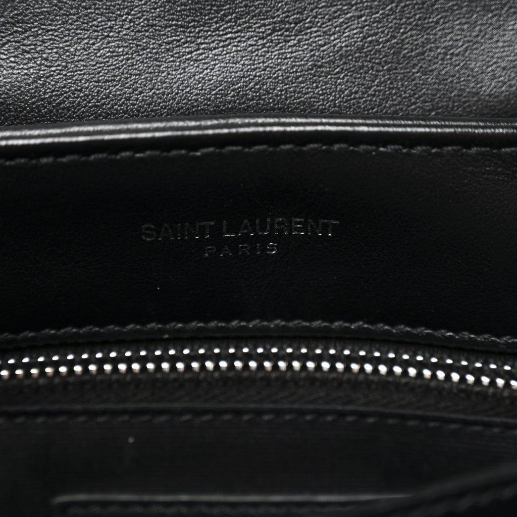 Calfskin Y Quilted Monogram Toy Loulou Crossbody Bag Black