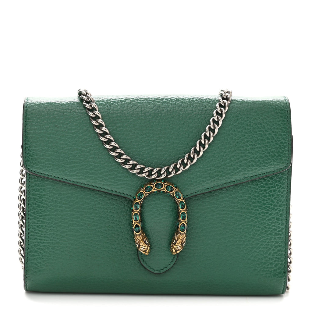 Calfskin Mini Dionysus Chain Wallet Emerald