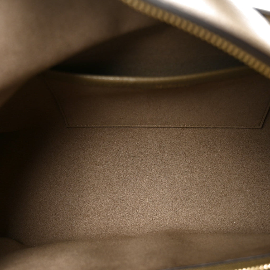 Natural Grain Calfskin Maggie Shoulder Bag Linen Green