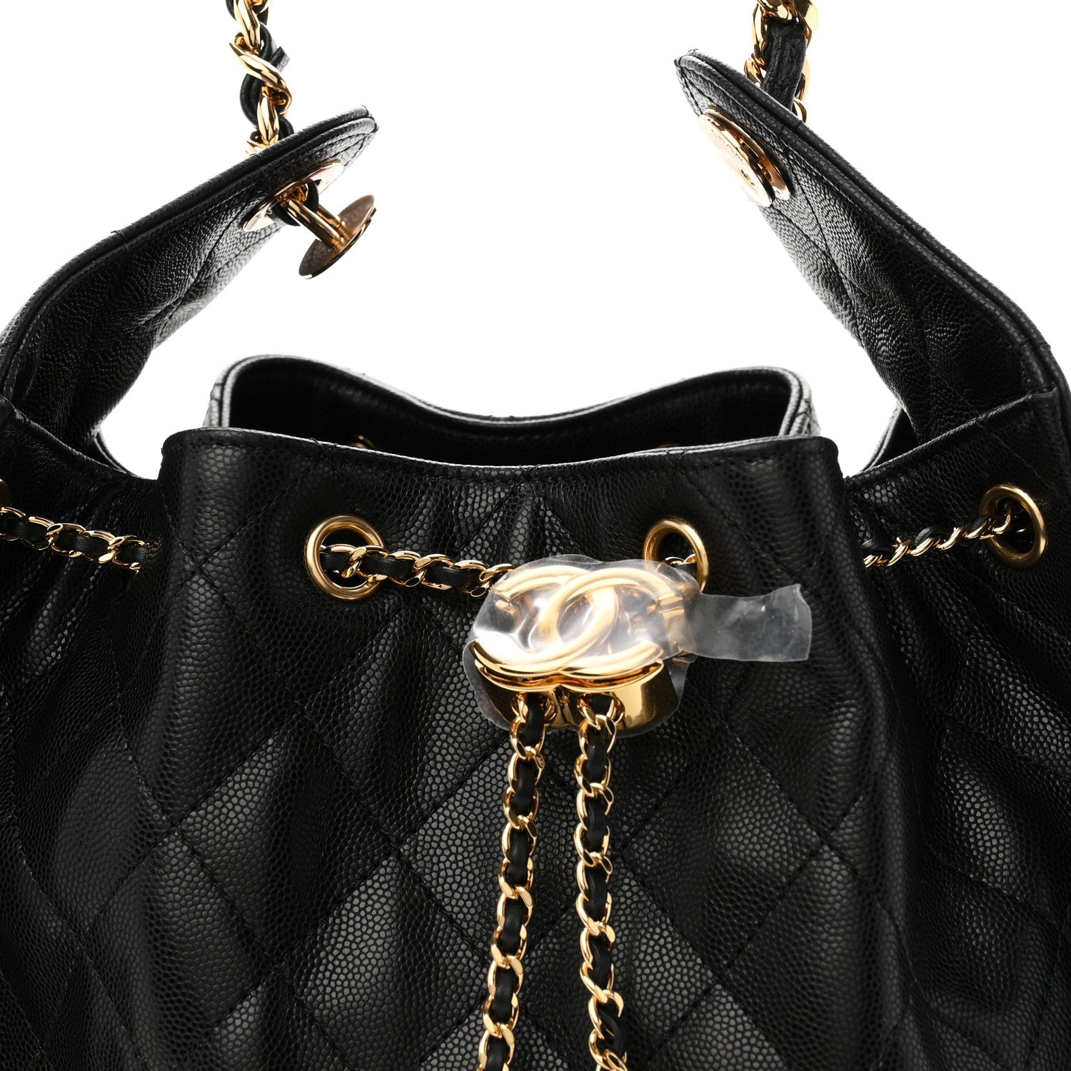 Caviar Quilted Medium Chanel 25 Handbag Black