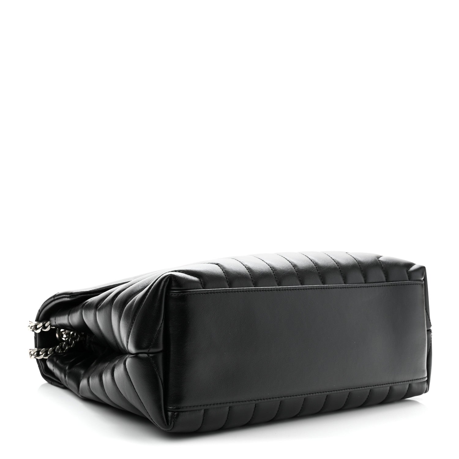 Calfskin Y Quilted Monogram Medium Loulou Chain Satchel Black