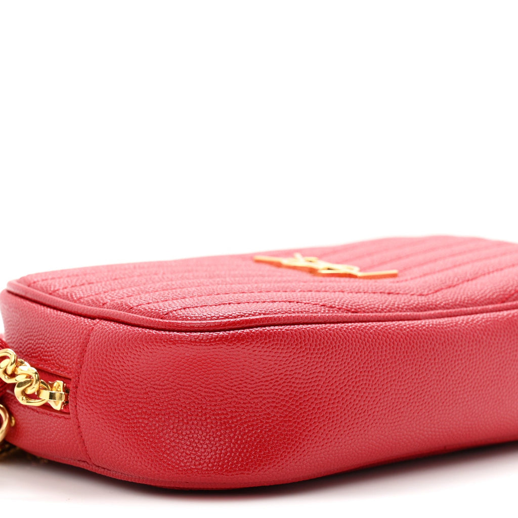 Grain De Poudre Matelasse Monogram Mini Lou Camera Bag Eros Red