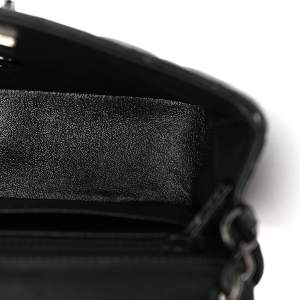 Lambskin Quilted Mini Rectangular Flap So Black