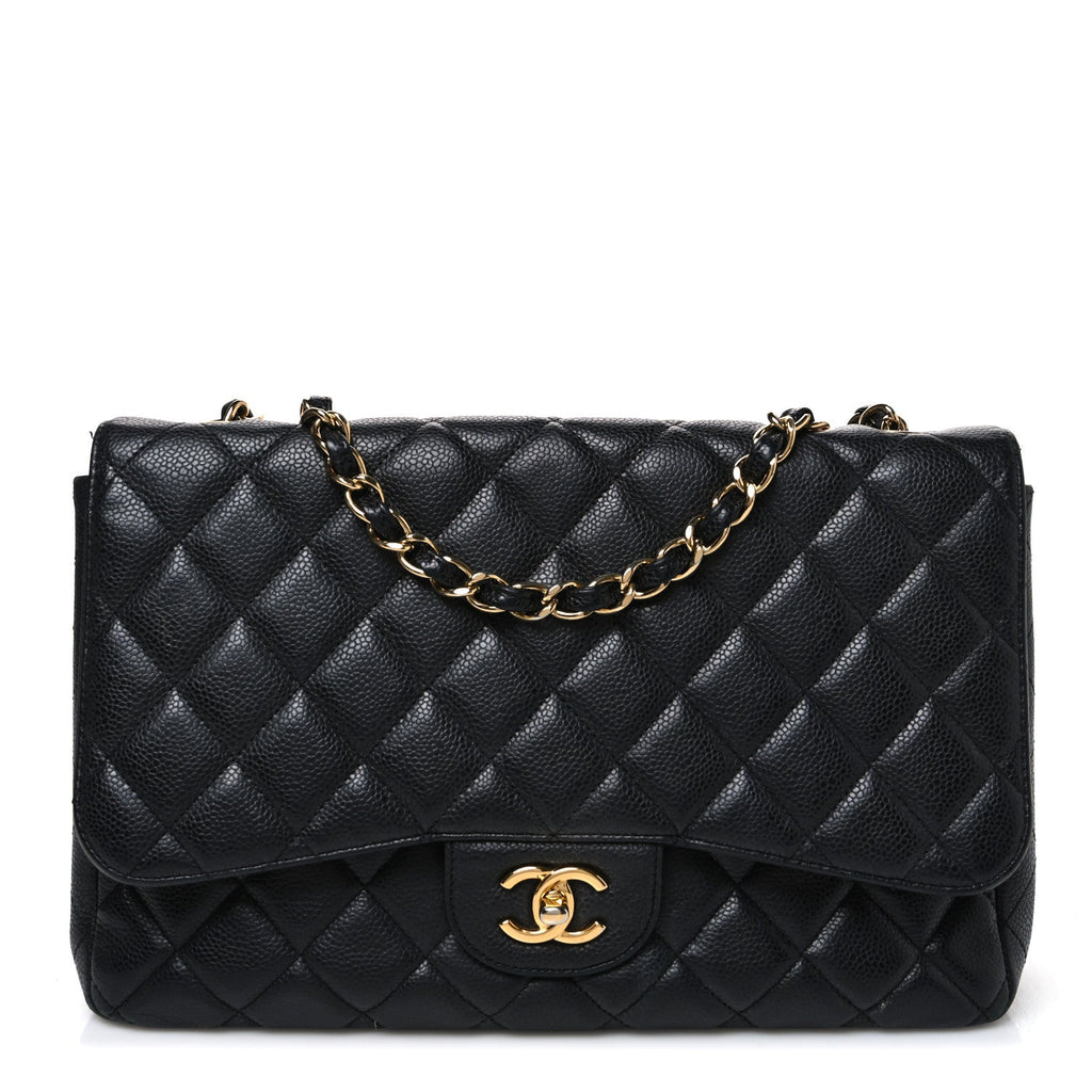 Caviar Quilted Jumbo Single Flap Black