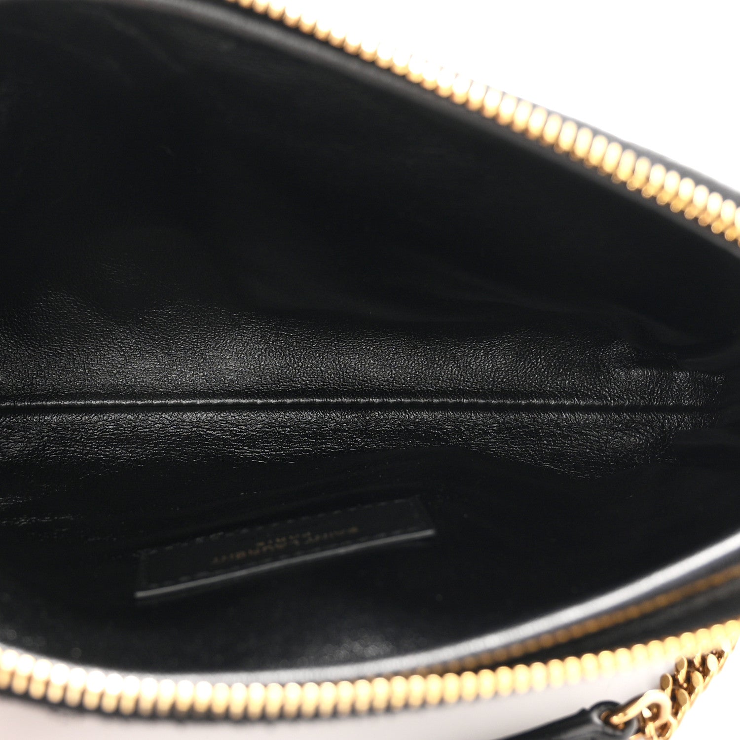 Lambskin Quilted Gaby Zipped Pouch Black