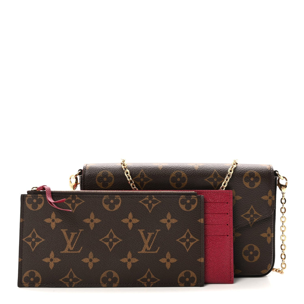 Monogram Pochette Felicie Chain Wallet Fuchsia