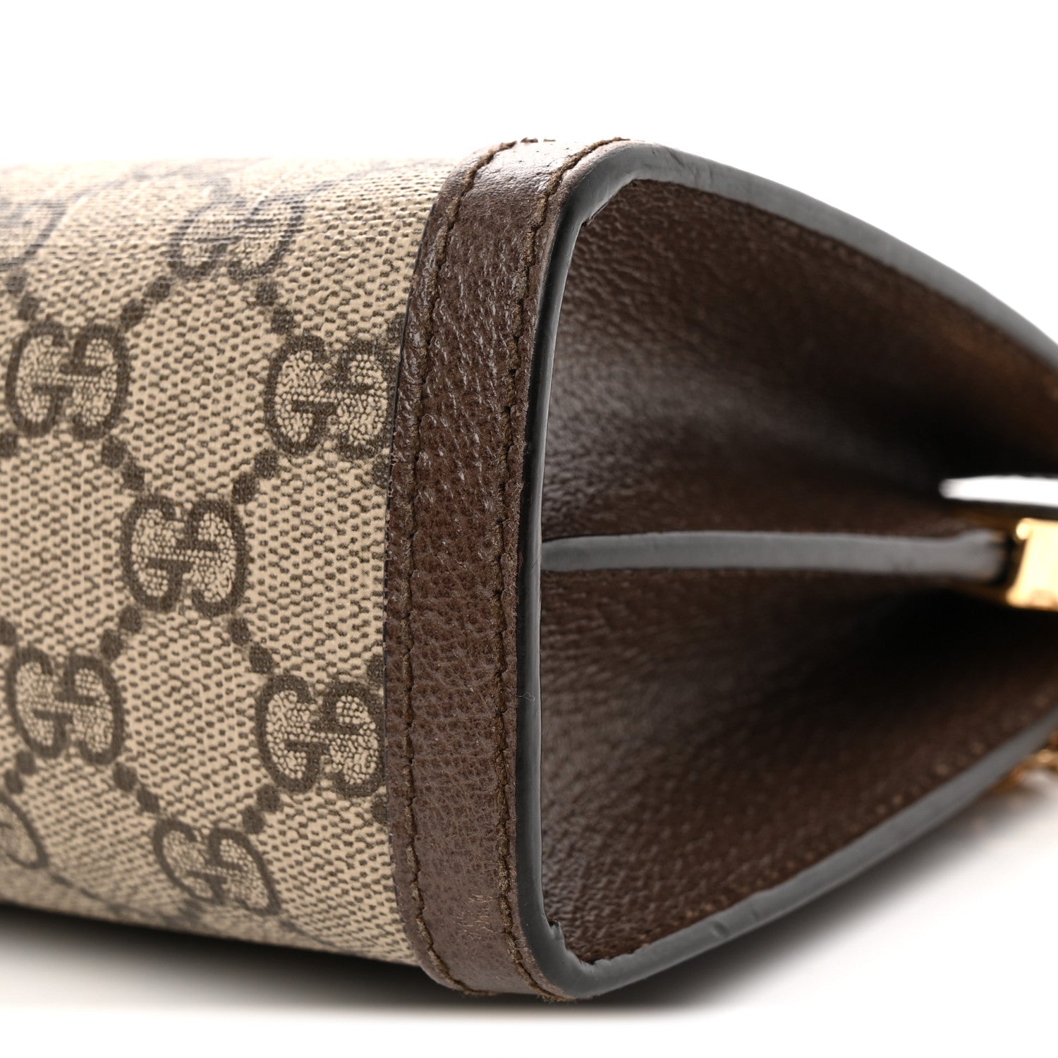 GG Supreme Monogram Web Small Ophidia Chain Shoulder Bag Brown