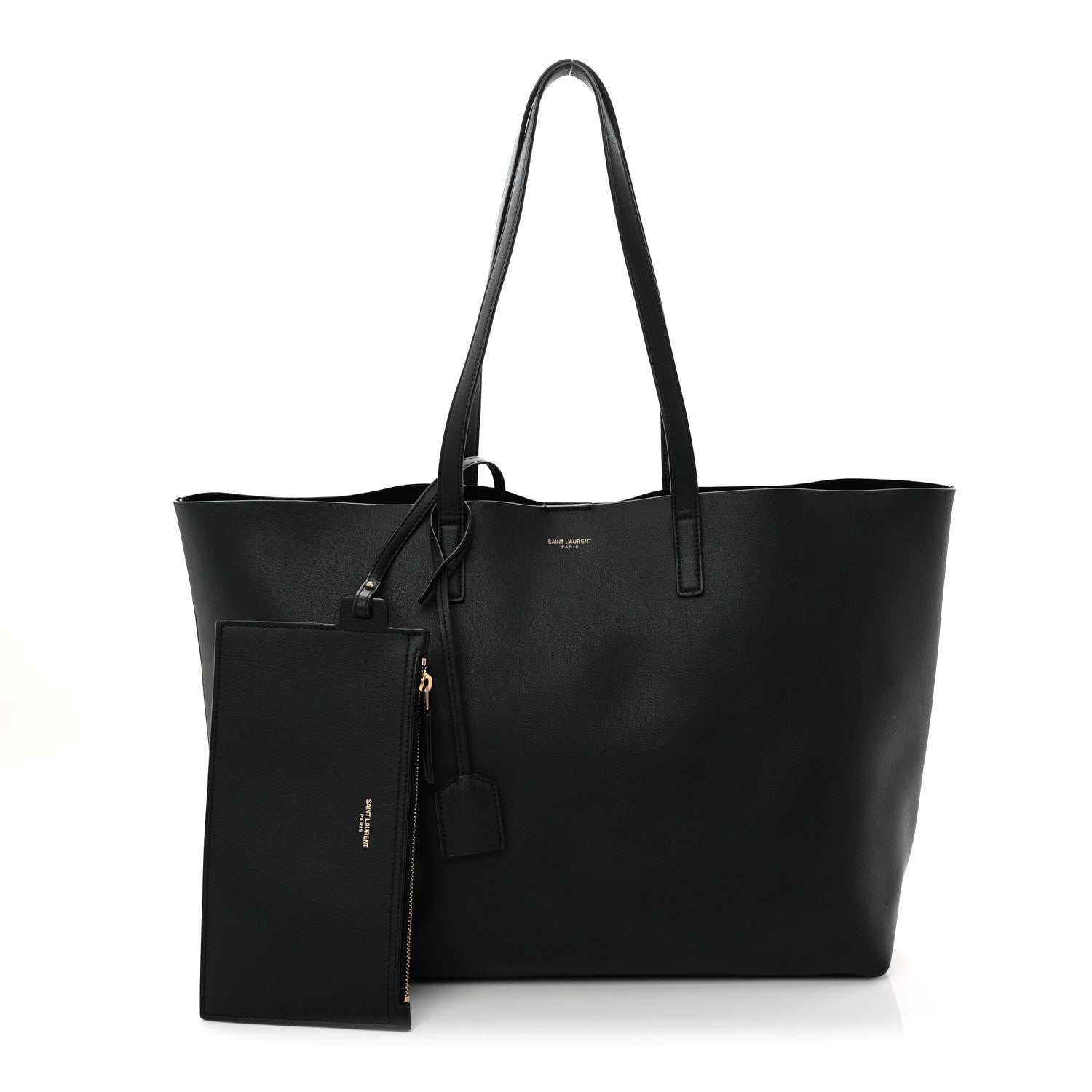 Calfskin Large Shopping Tote Black