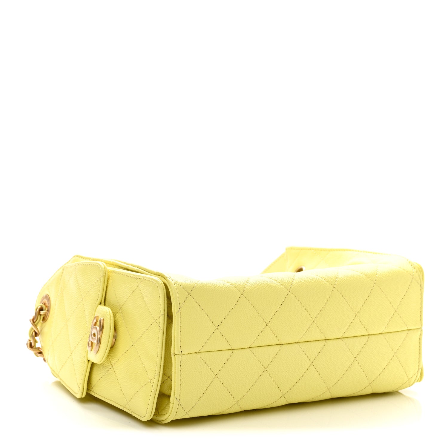 Caviar Quilted Mini Chanel 25 Handbag Yellow