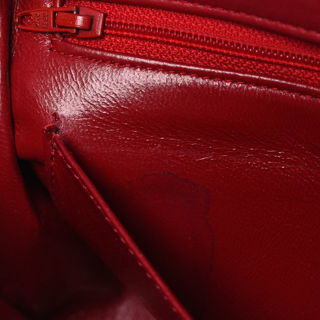 Lambskin Quilted Mini Square Flap Red