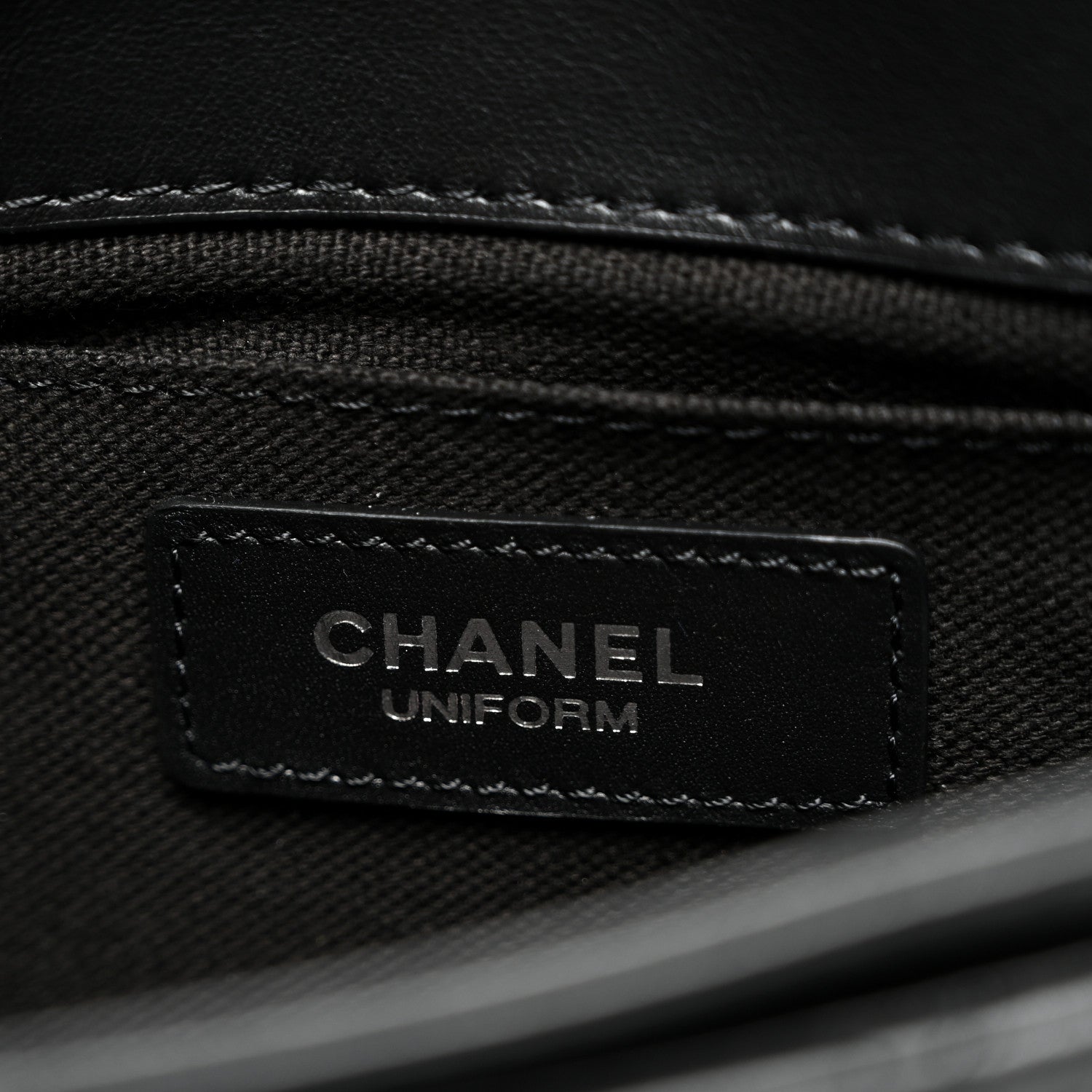 Calfskin Quilted CC Uniform Flap Belt Bag Black