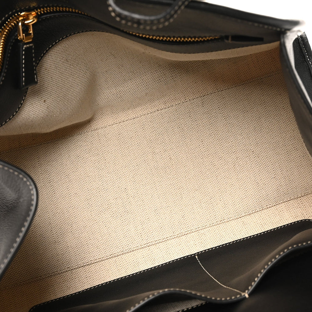 Linen Shopping Tote Natural Black