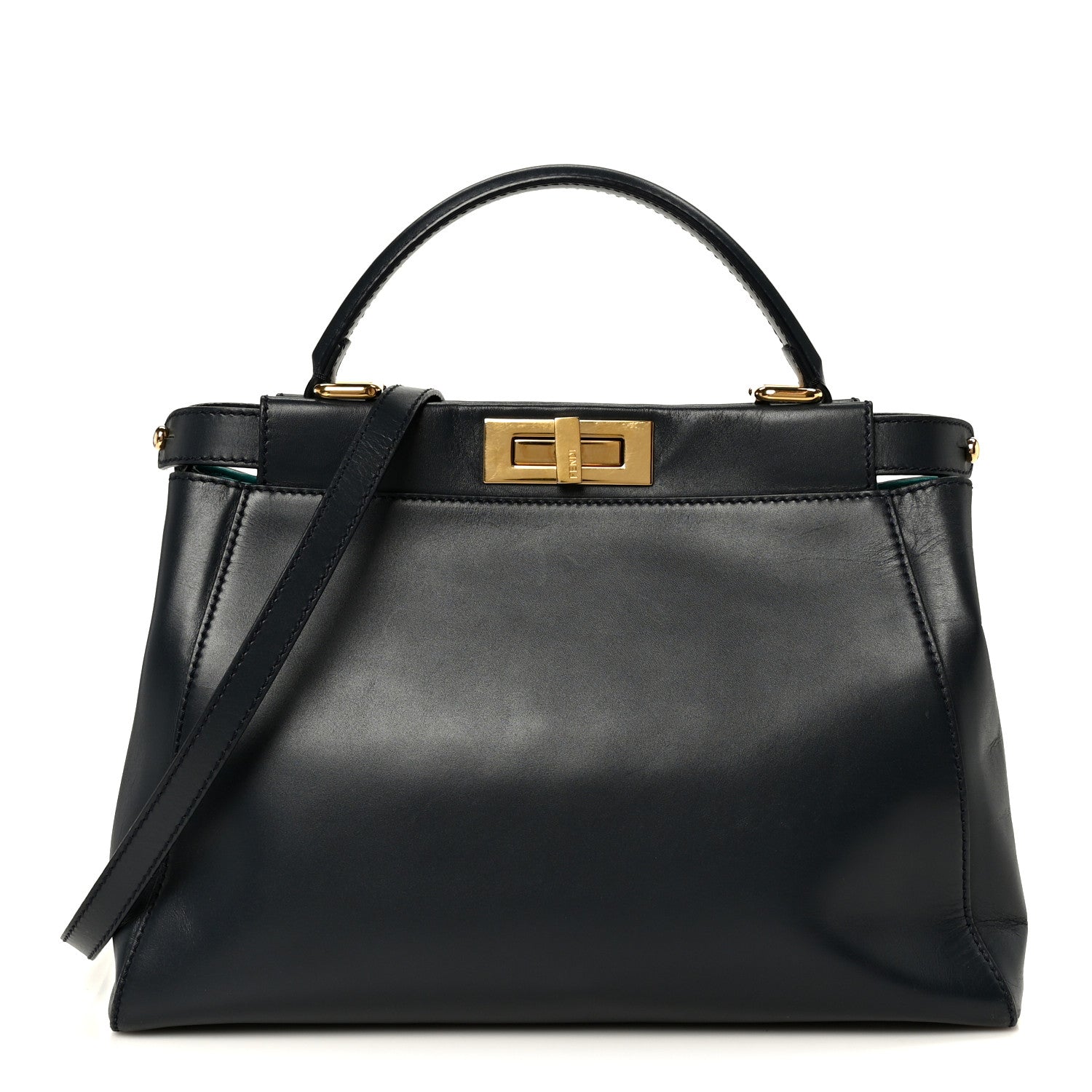Vitello Morgan Shiny Nappa Medium Peekaboo Iconic Satchel Lavagna Lago