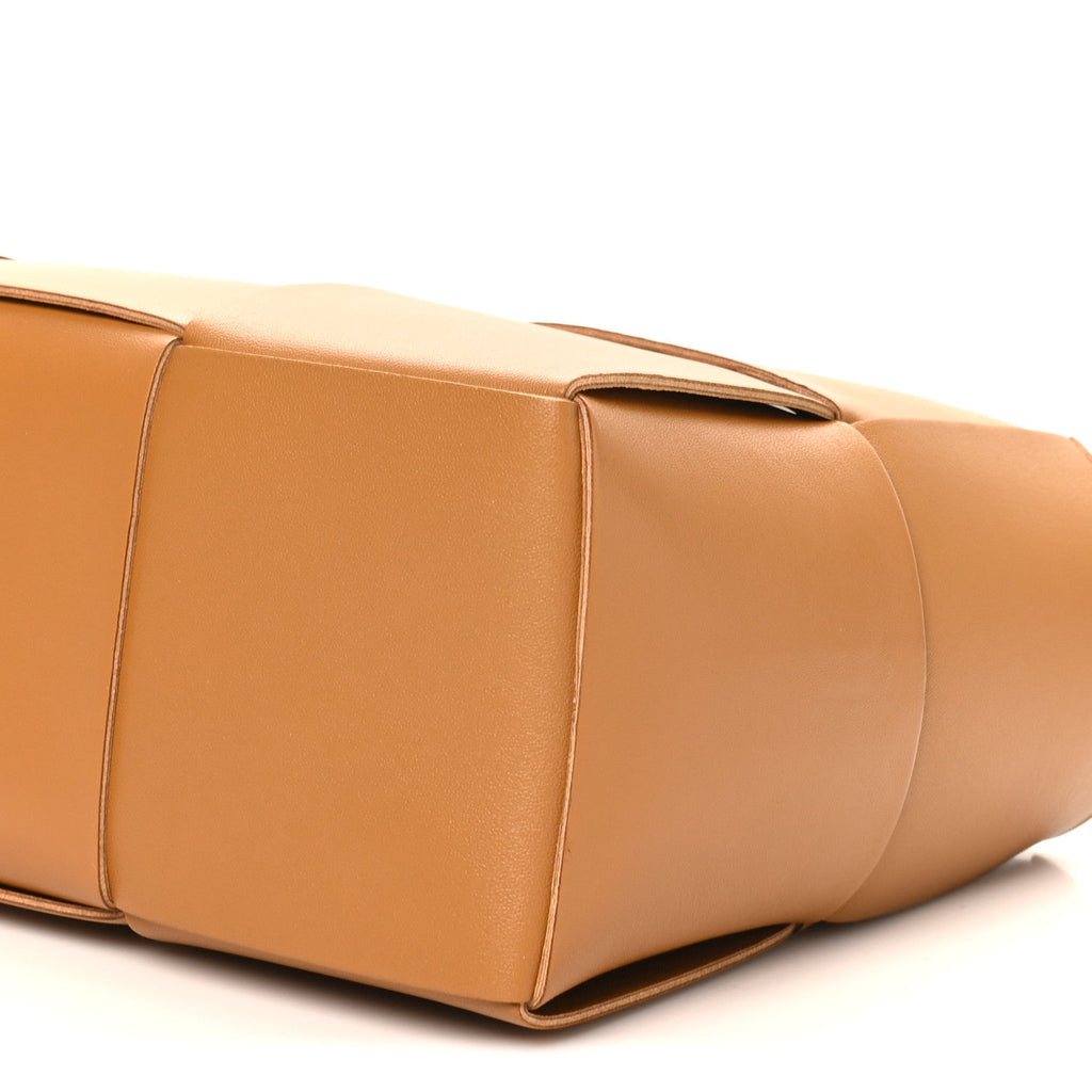 Nappa Maxi Intrecciato Small Arco Tote Caramel