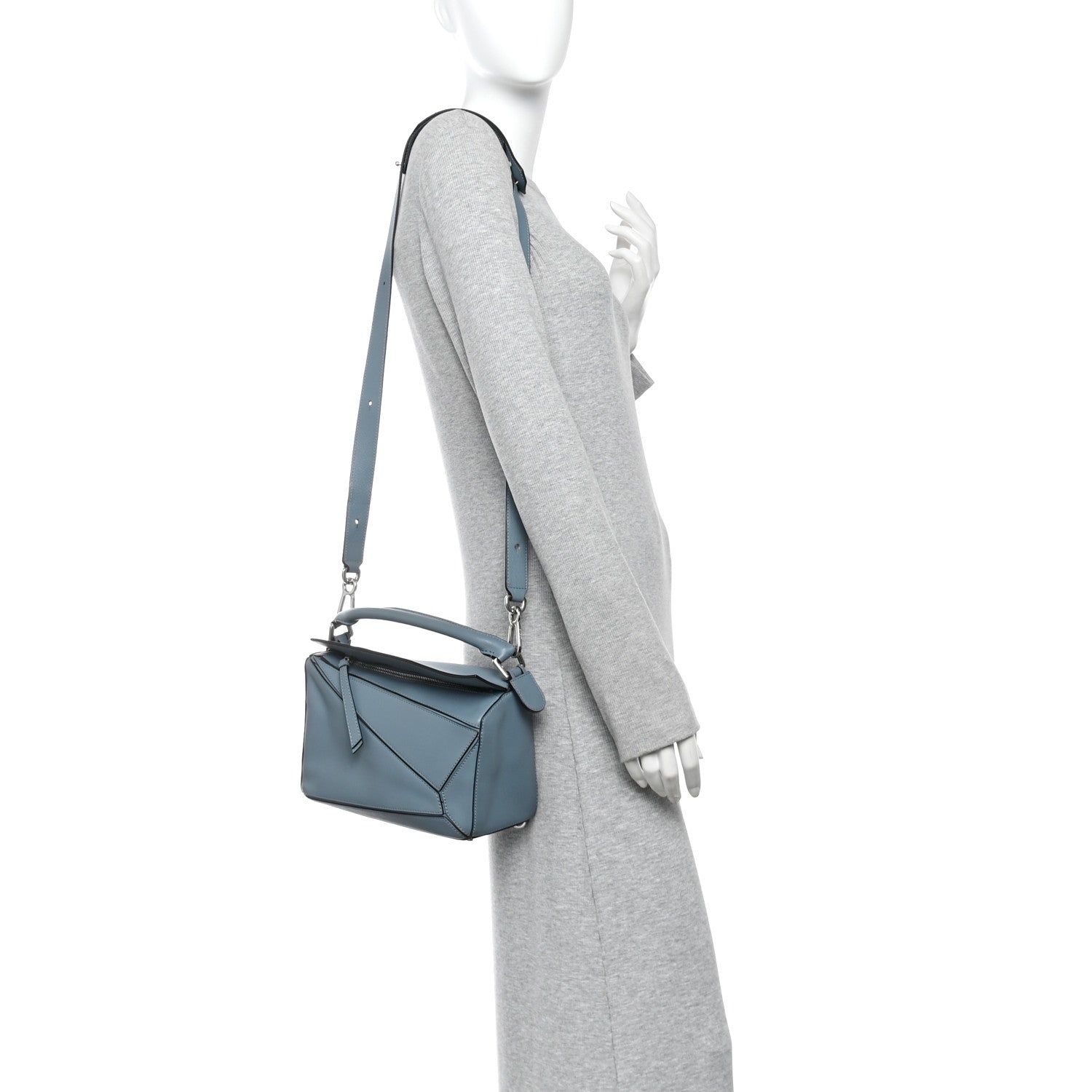 Calfskin Small Puzzle Bag Stone Blue