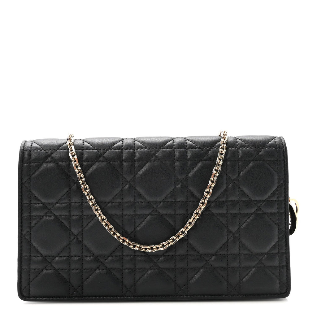 Lambskin Cannage Lady Dior Pouch Black