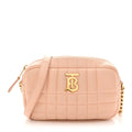 Lambskin Quilted Mini Lola Camera Bag Peach