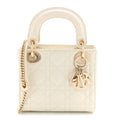Lambskin Cannage Mini Lady Dior White