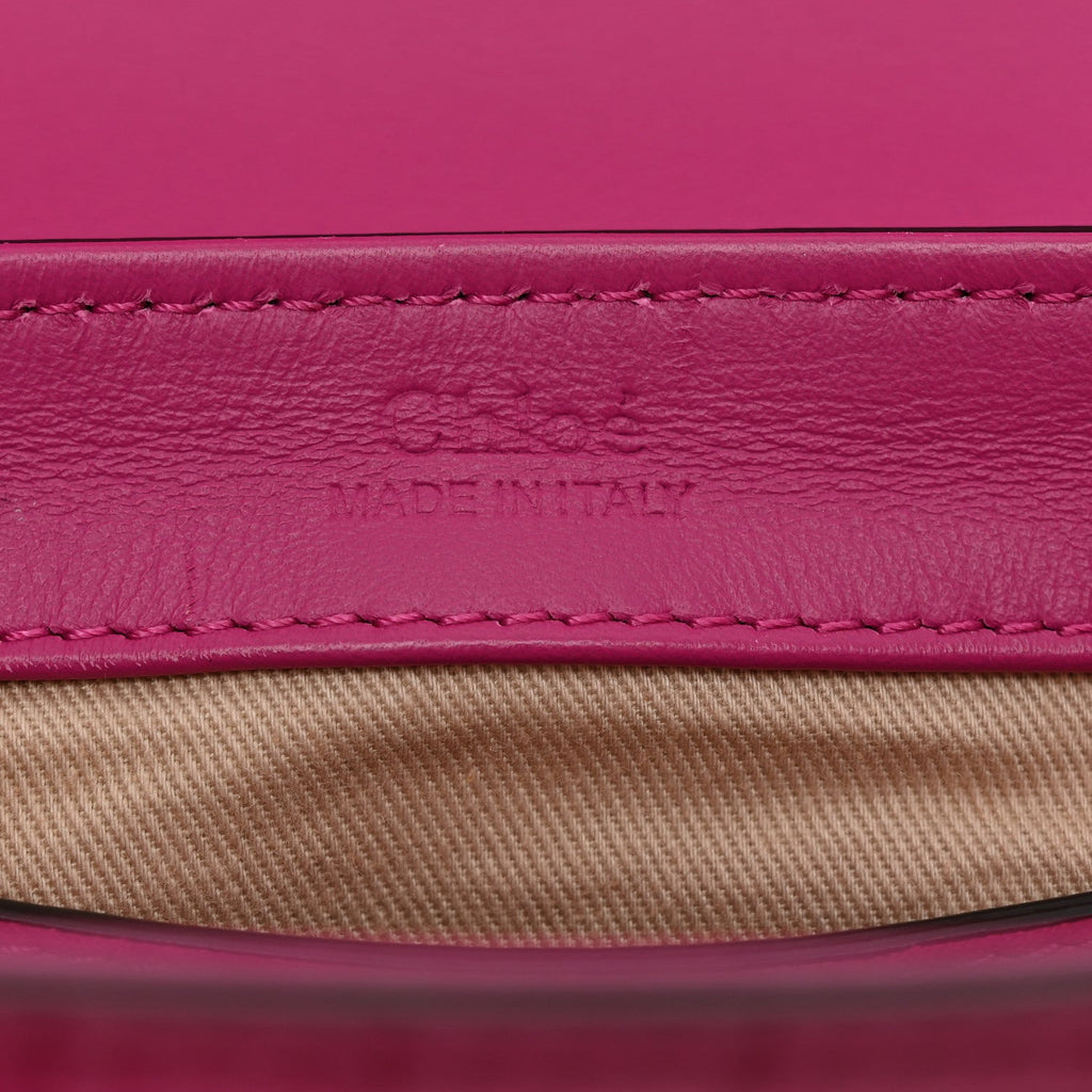 Calfskin Crocodile Embossed Mini C Bag Pink