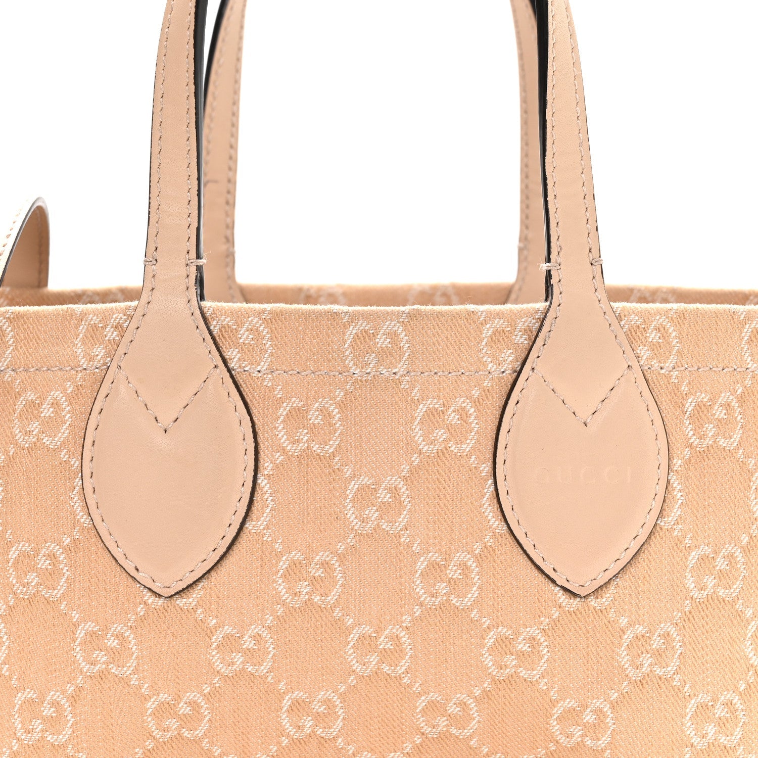Denim Ophidia GG Monogram Tote Medium Light Beige