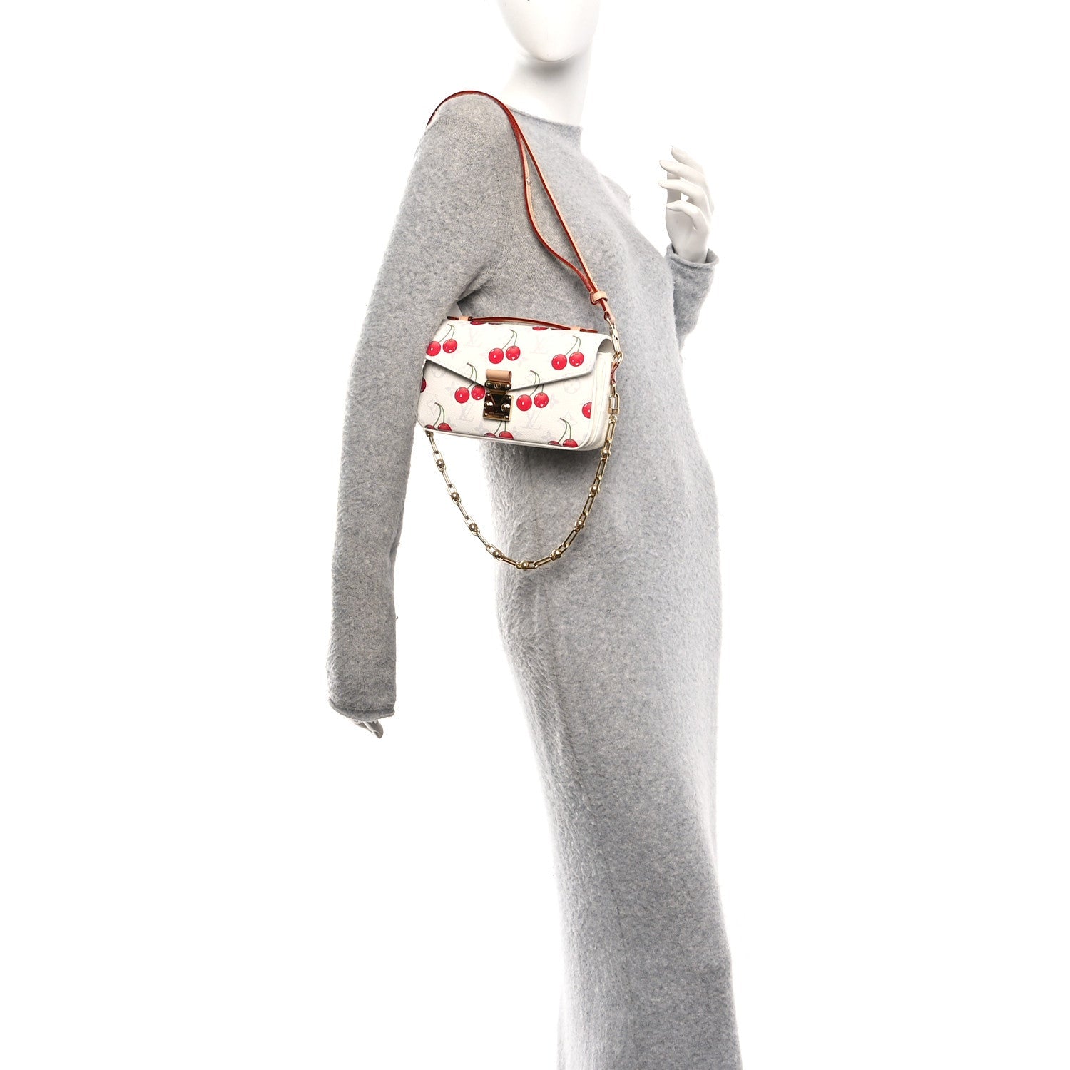LV X TM Monogram Cerises Pochette Metis East West White