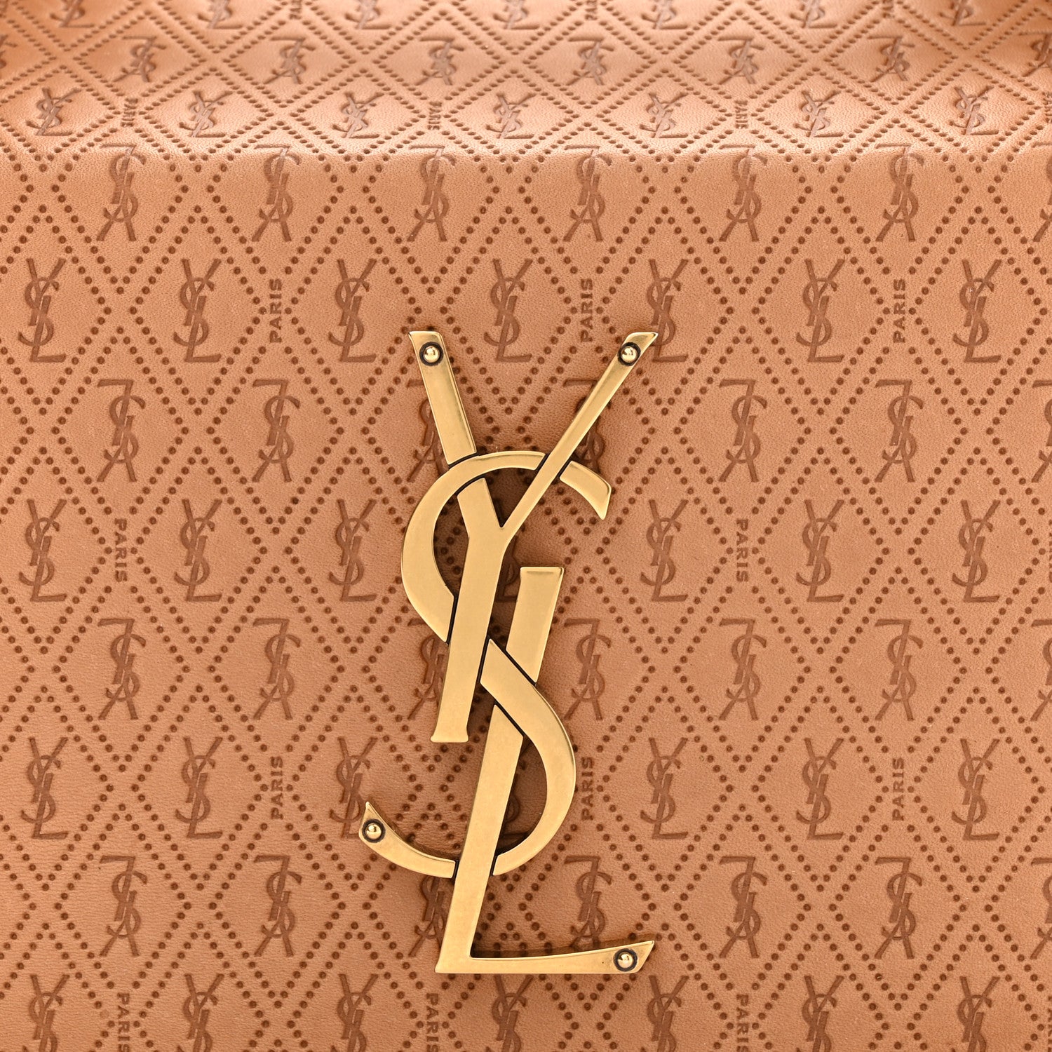Calfskin Monogram Take Away Box Dusty Vintage Brown Gold