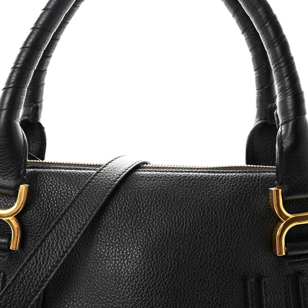 Calfskin Medium Marcie Satchel Black