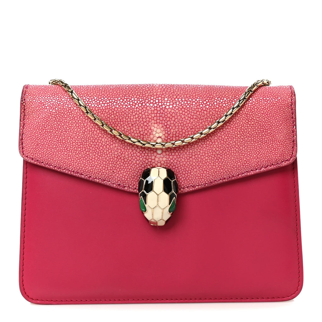 Galuchat Calfskin Serpenti Forever Crossbody Bag Pink
