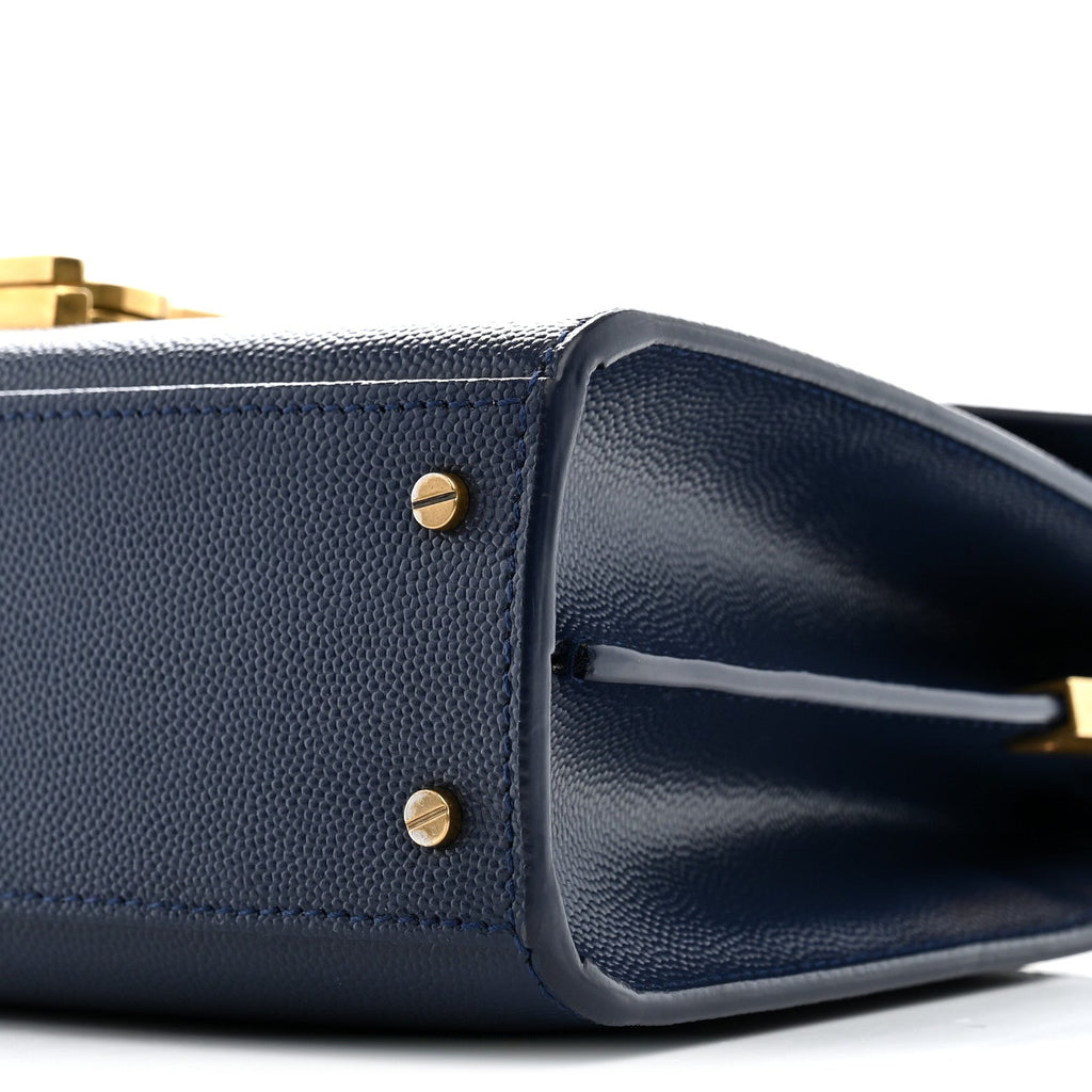 Grain de Poudre Mini Classic Monogram Cassandra Top Handle Blue Charron
