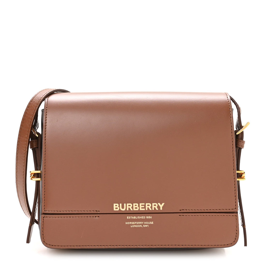 Smooth Calfskin Two Tone Small Grace Bag Malt Brown Black