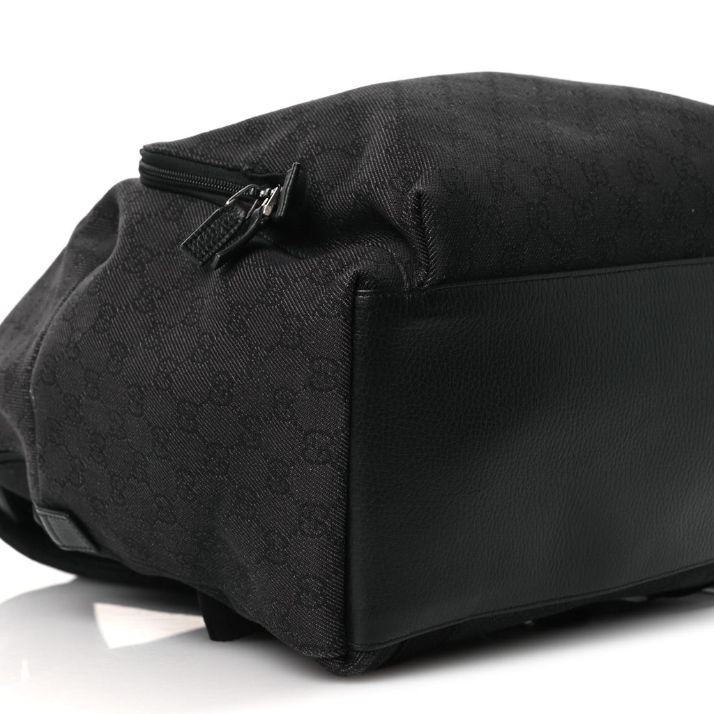 Denim Monogram Medium Backpack Black