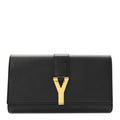 Calfskin Classic Y Ligne Clutch Black Black