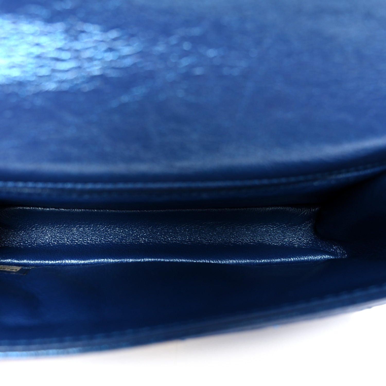 Metallic Aged Calfskin Quilted 2.55 Reissue Flap Belt Bag Clutch Blue