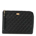 Aged Calfskin Quilted 2.55 Reissue Pouch With Handle Black