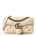 Nappa Matelasse Double G Studs Small Torchon GG Marmont Shoulder Bag Mystic White