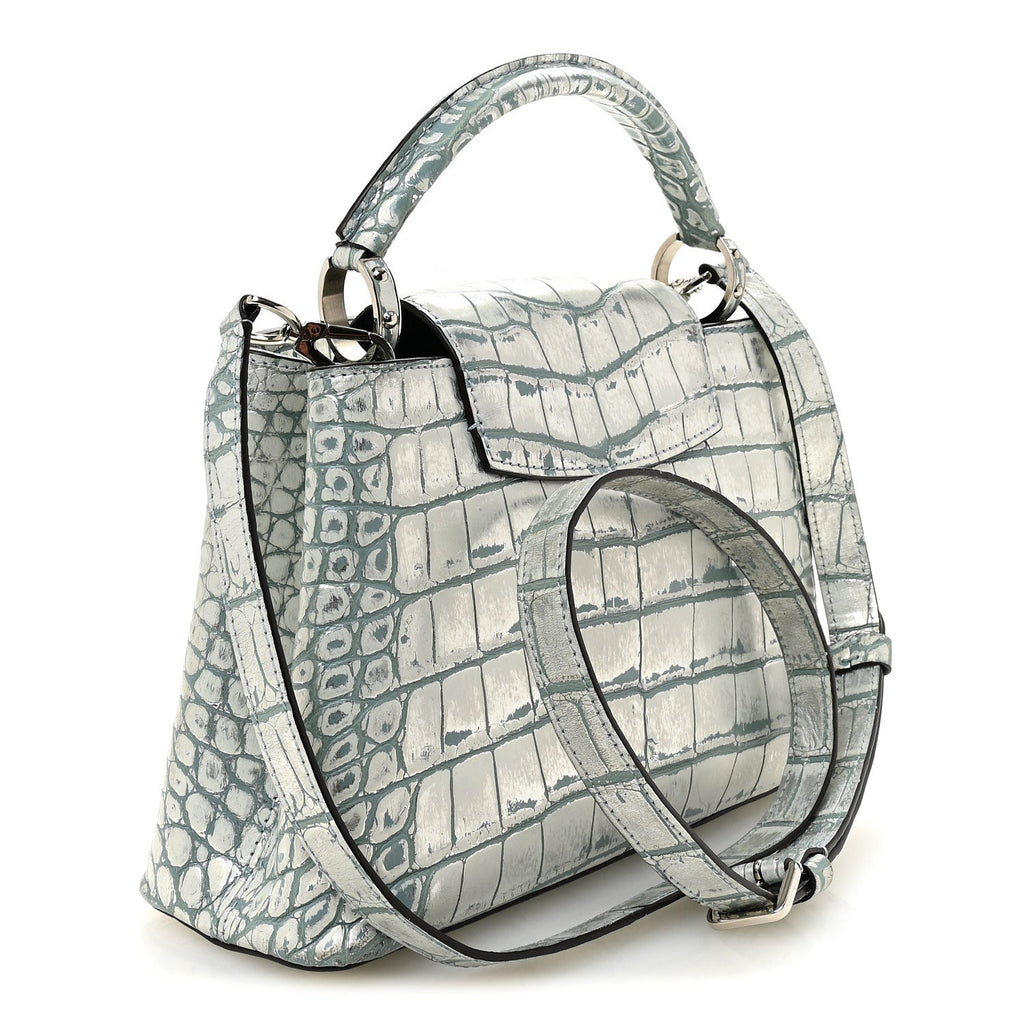Alligator Capucines BB Blue Silver