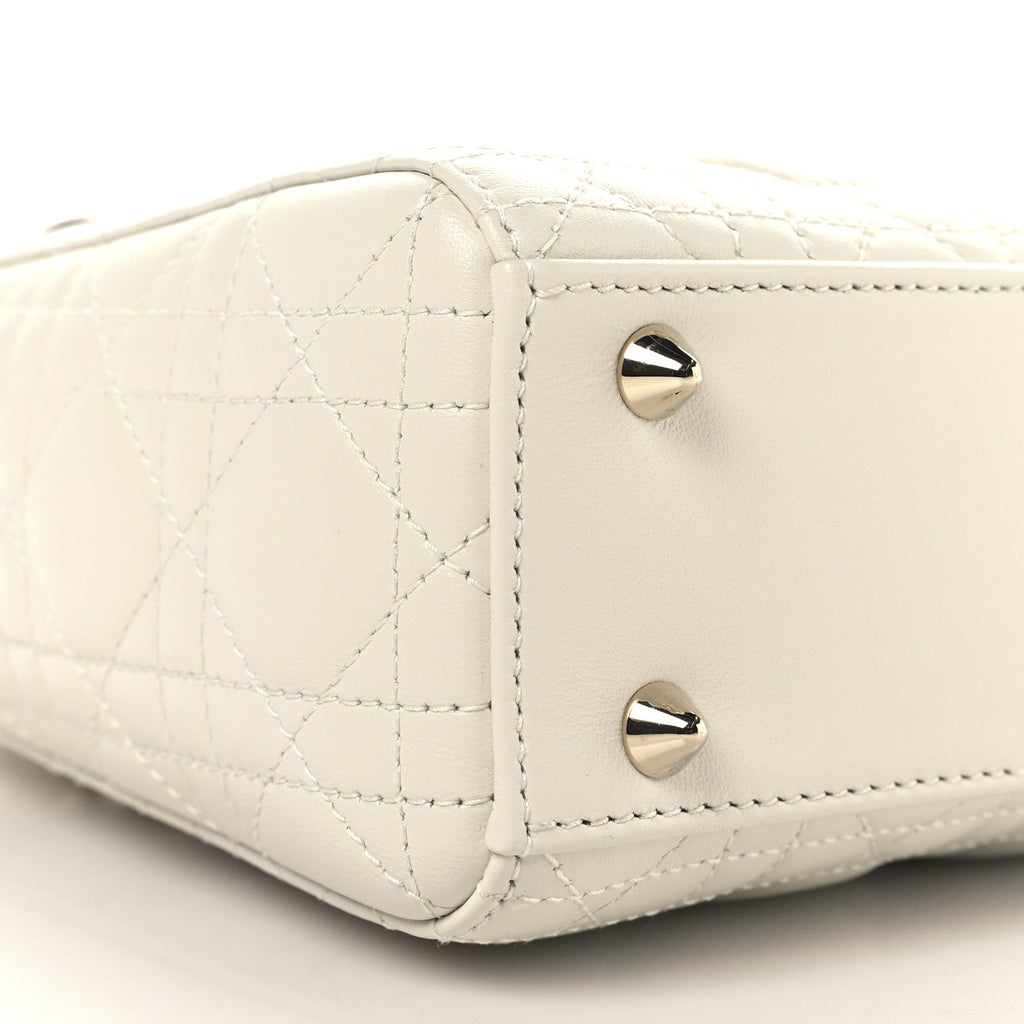 Lambskin Cannage Small My ABCDior Lady Dior White