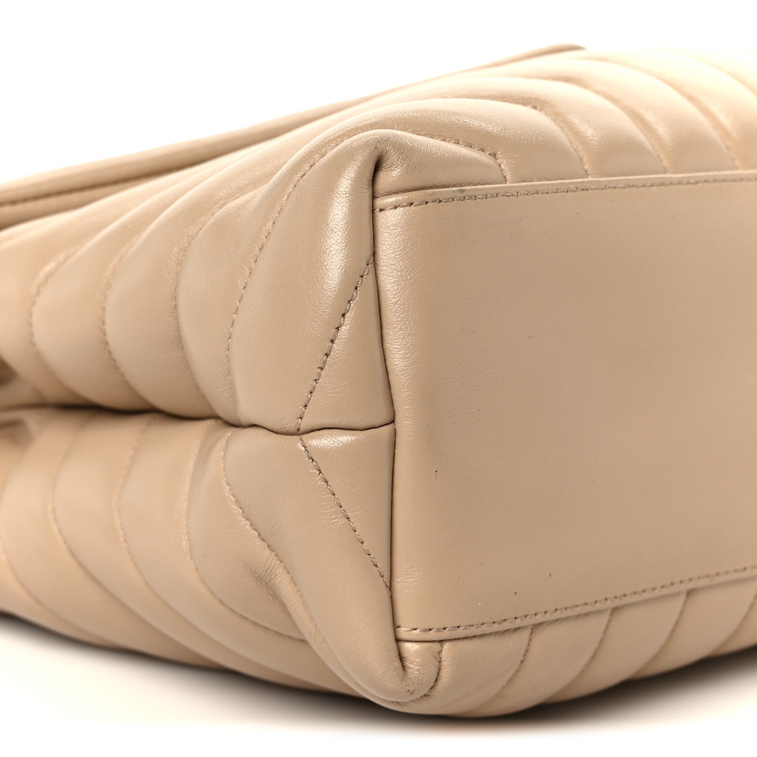 Calfskin Y Quilted Monogram Medium Loulou Chain Satchel Dark Beige