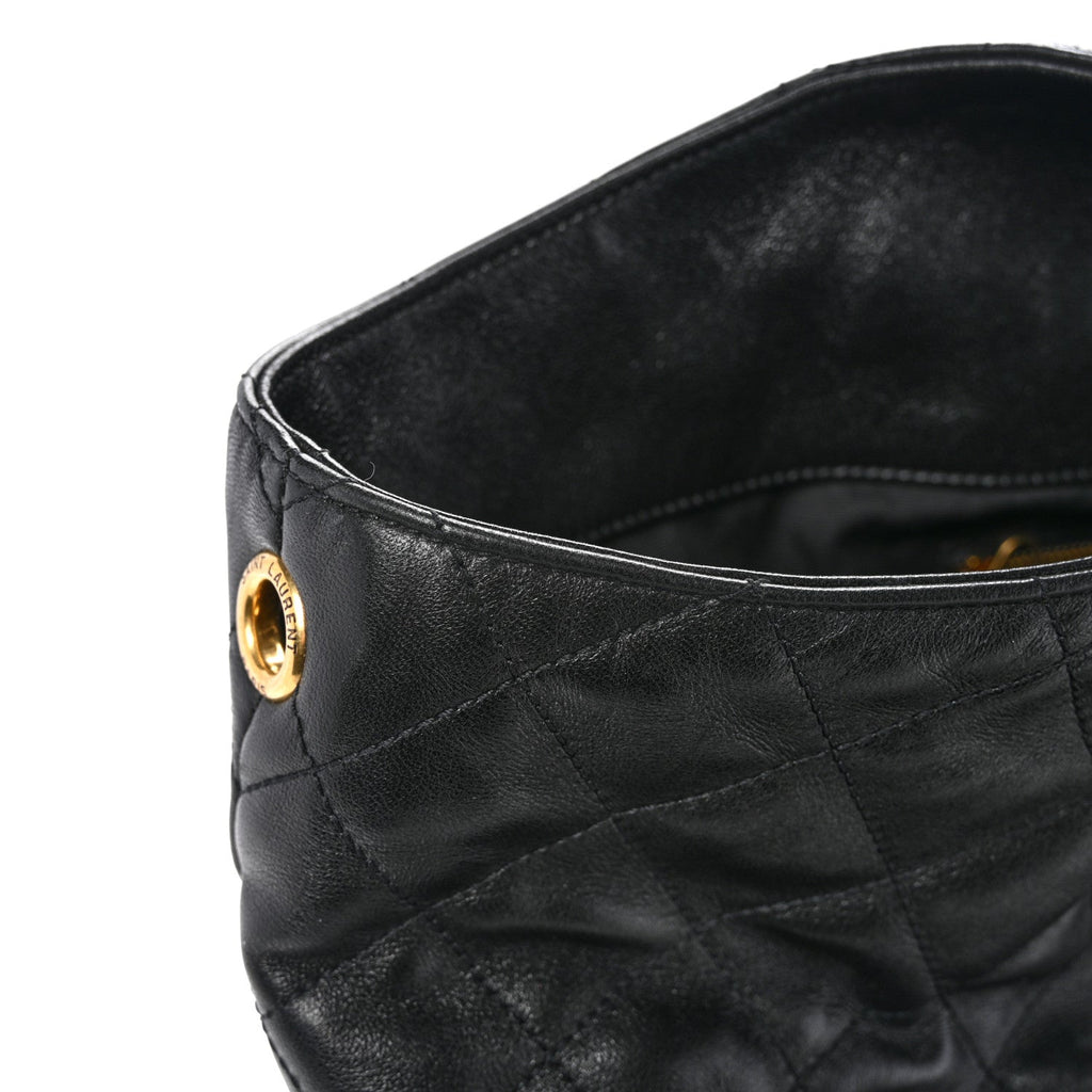 Lambskin Quilted Maxi Icare Shopping Tote Black