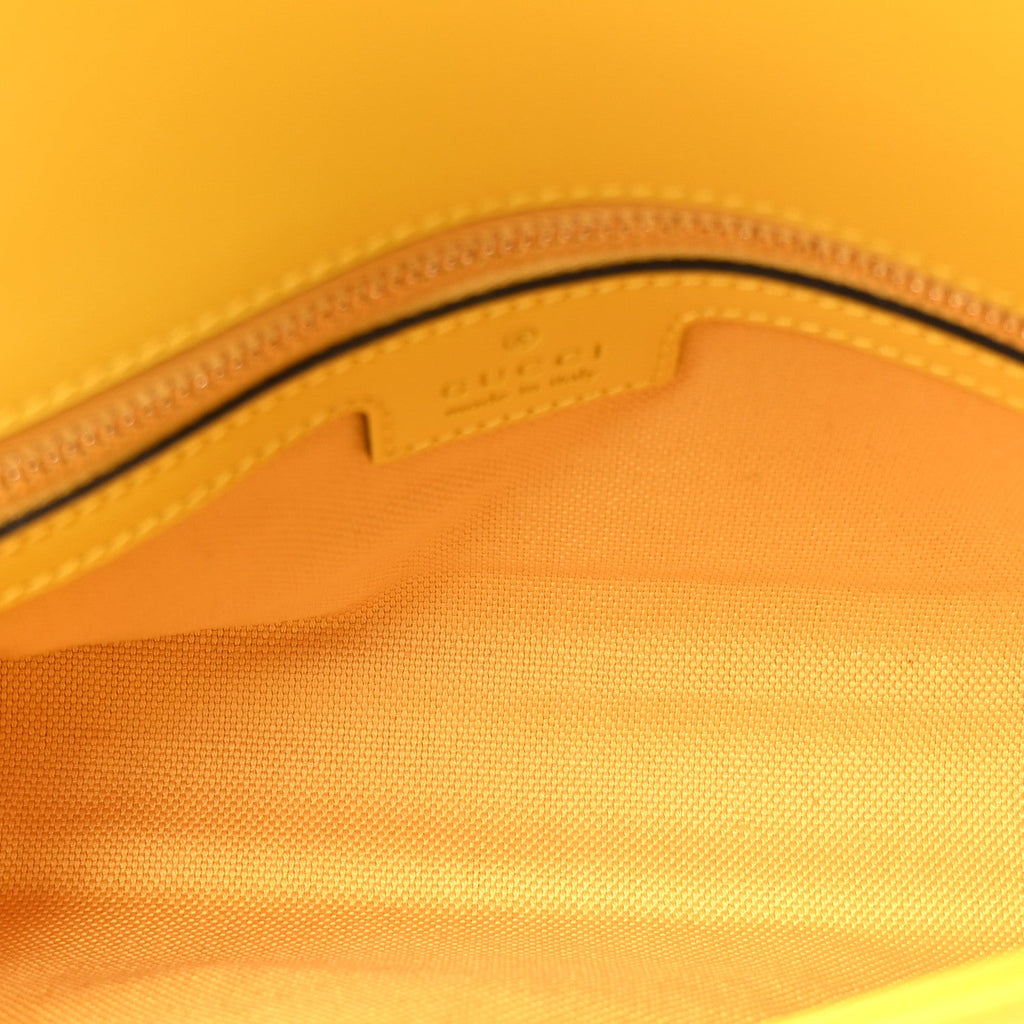 GG Monogram Textured Dollar Calfskin Small Luce Shoulder Bag Yellow