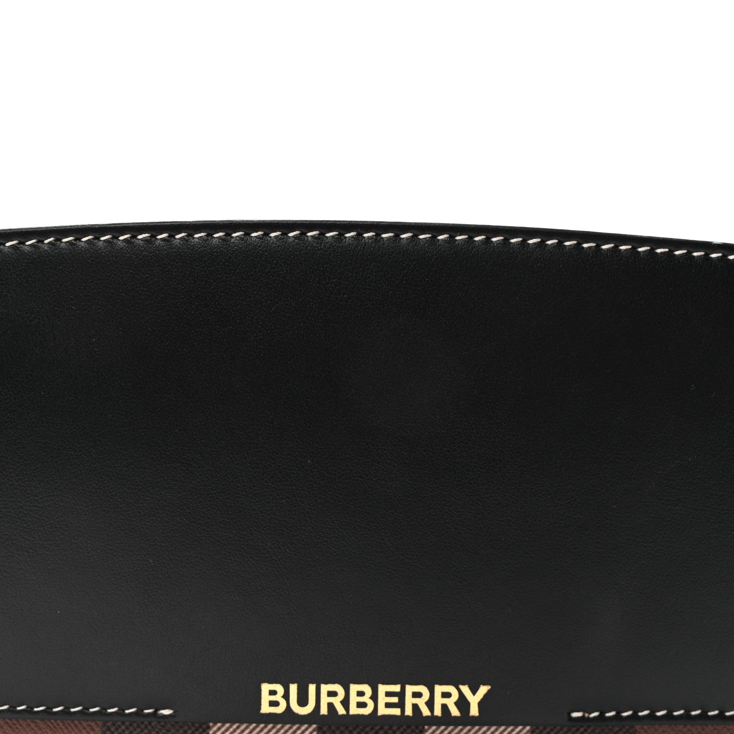 E-Canvas Check Calfskin Catherine Shoulder Bag Dark Birch Brown